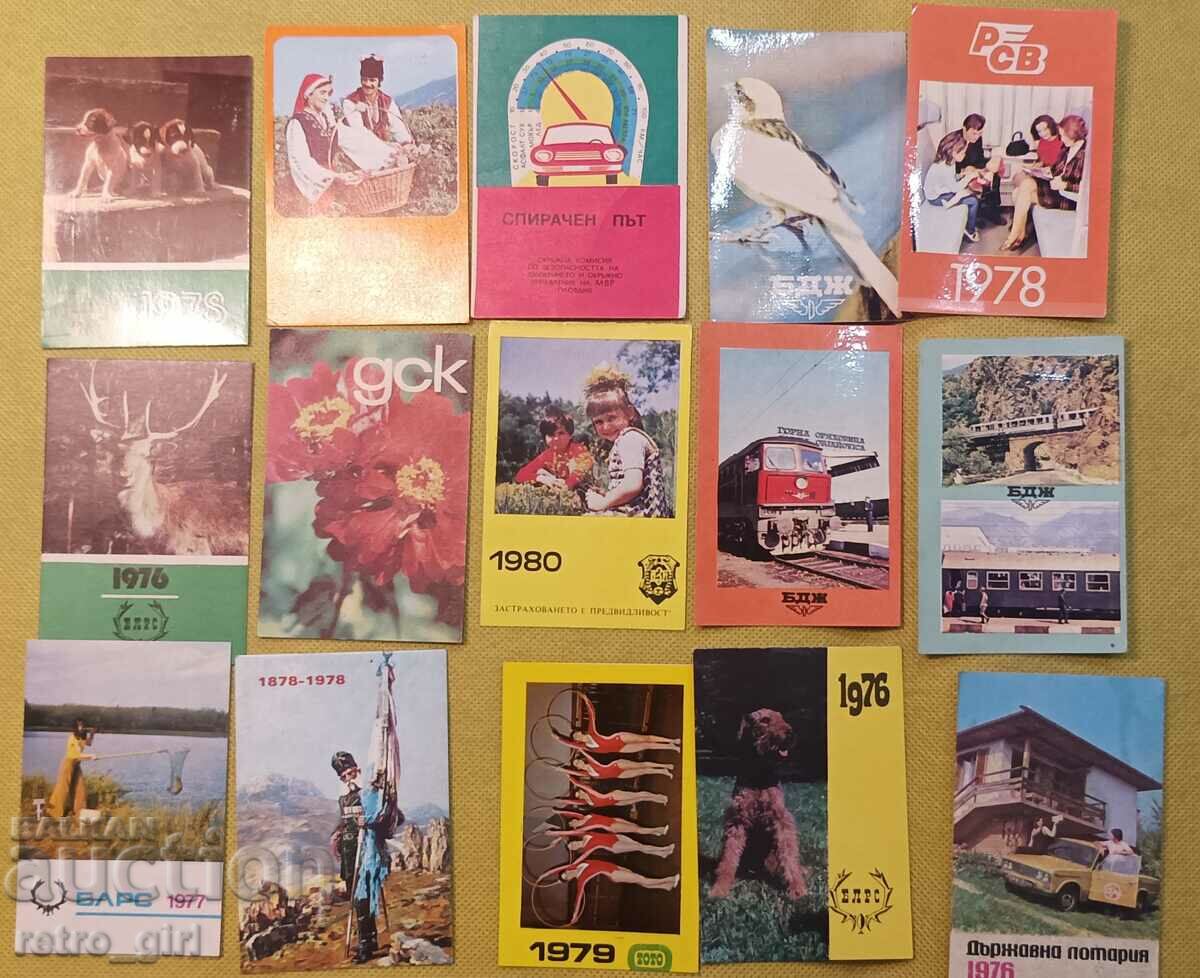 Set of old calendars.