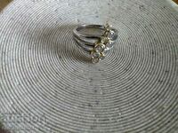 Ασημένιο δαχτυλίδι με υπέροχο σχέδιο, επιχρυσωμένο, ασήμι