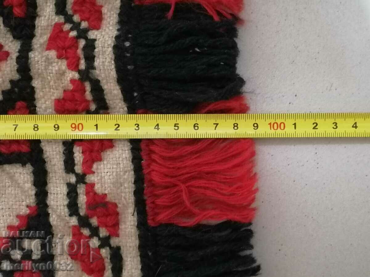 Old handwoven wool wall rug 100/55 cm carpet rug - 5 Old handwoven wool wall rug 100/55 cm carpet rug - 5