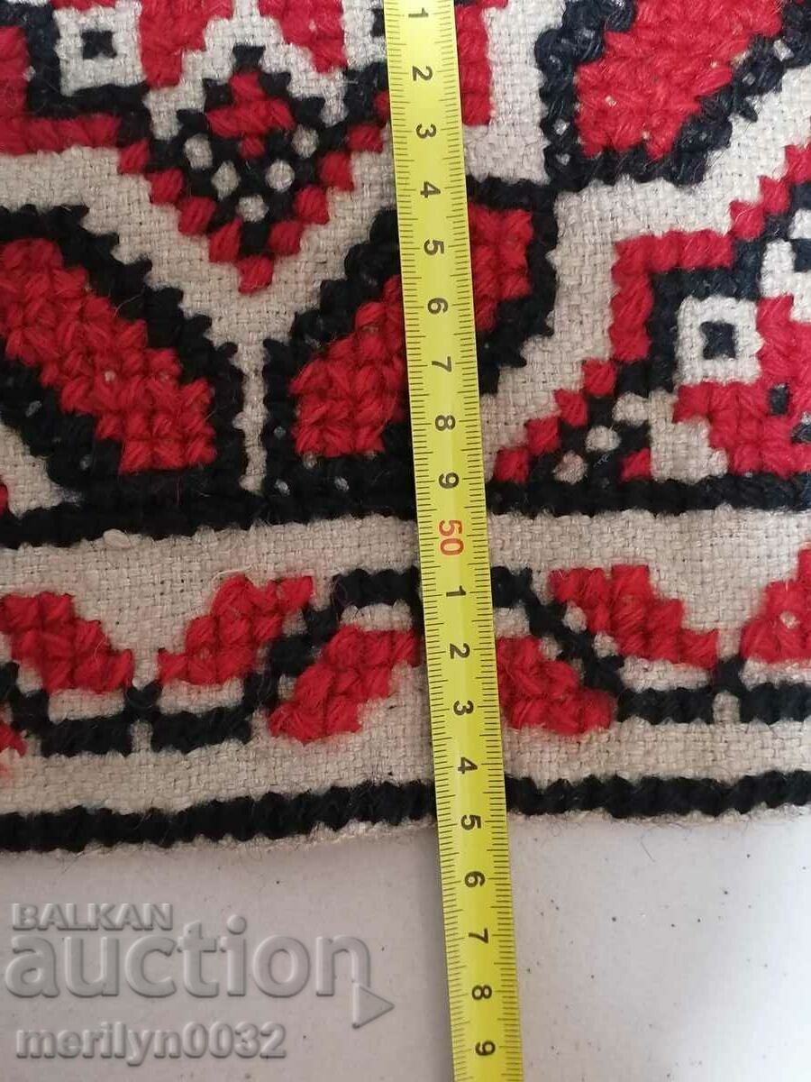 Old handwoven wool wall rug 100/55 cm carpet rug - 6 Old handwoven wool wall rug 100/55 cm carpet rug - 6