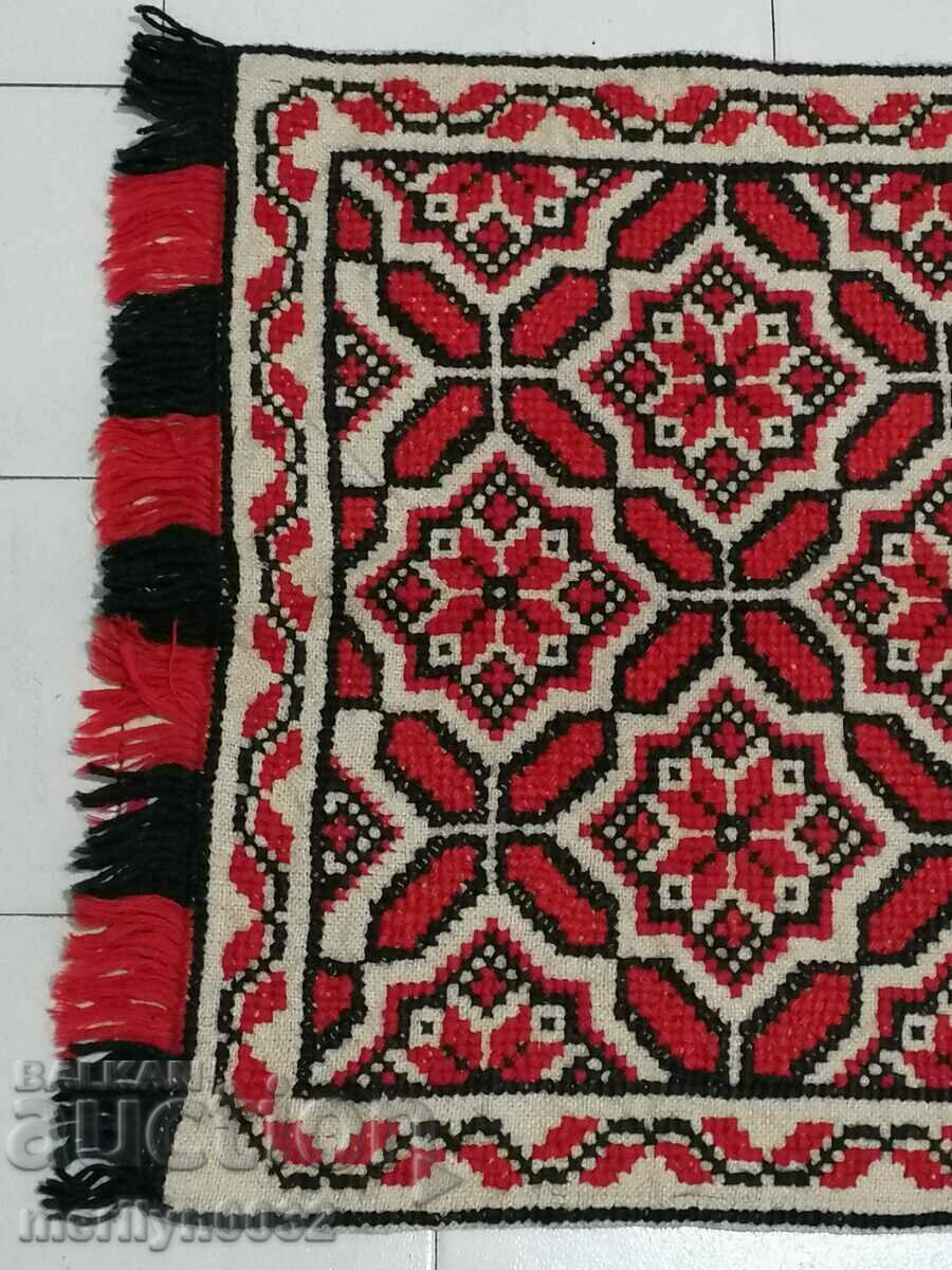 Old handwoven wool wall rug 100/55 cm carpet rug - 7 Old handwoven wool wall rug 100/55 cm carpet rug - 7