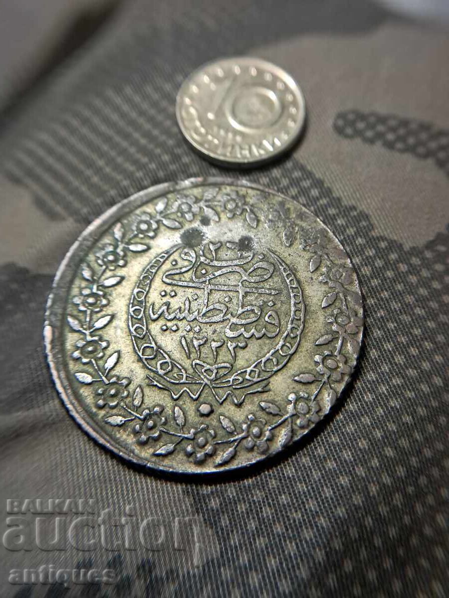A large Turkish silver coin A large Turkish silver coin