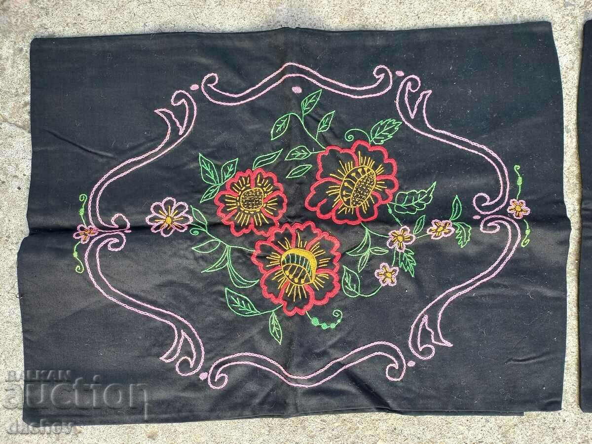 Delivery of Lot of 2 Vintage Hand-Embroidered Covers Pillow Cover Tavern Delivery of Lot of 2 Vintage Hand-Embroidered Covers Pillow Cover Tavern