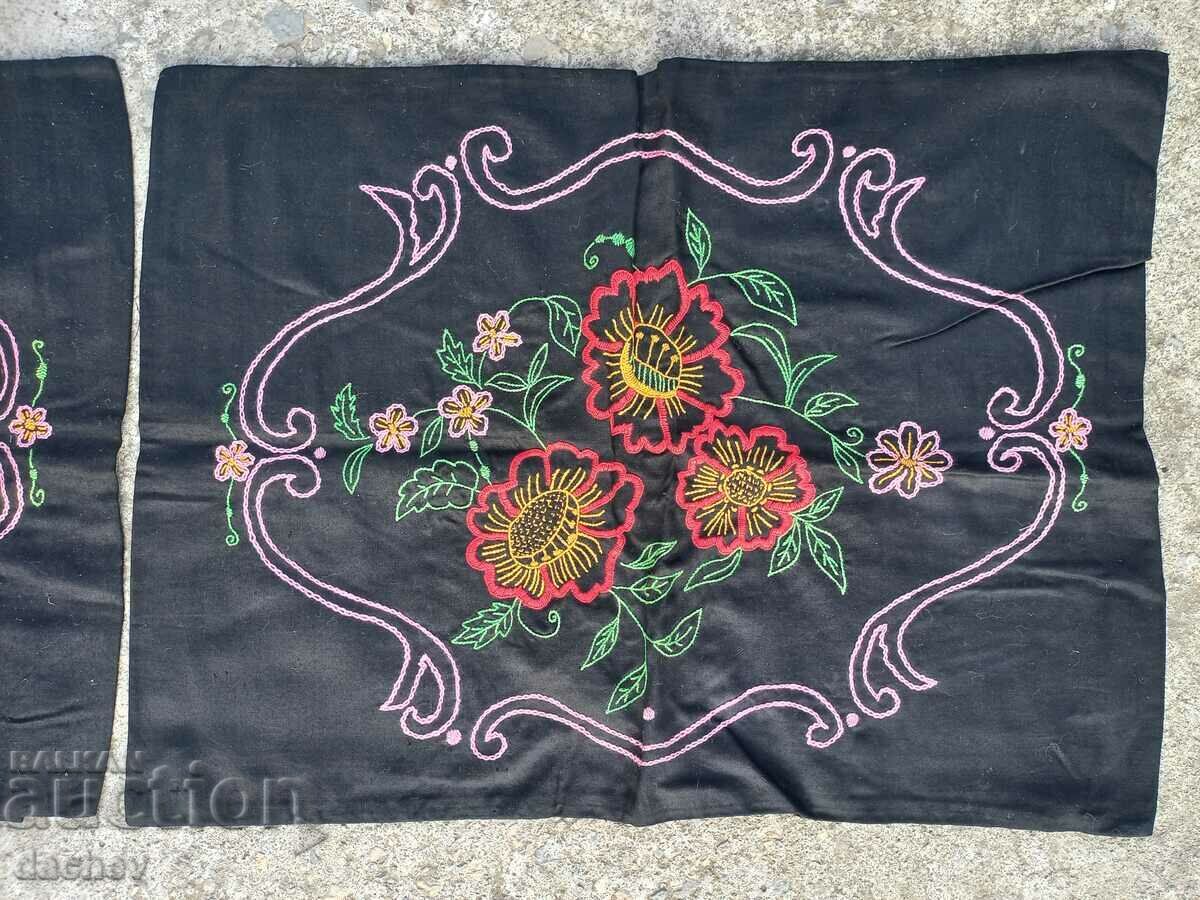 Lot of 2 Vintage Hand-Embroidered Covers Pillow Cover Tavern - 5 Lot of 2 Vintage Hand-Embroidered Covers Pillow Cover Tavern - 5