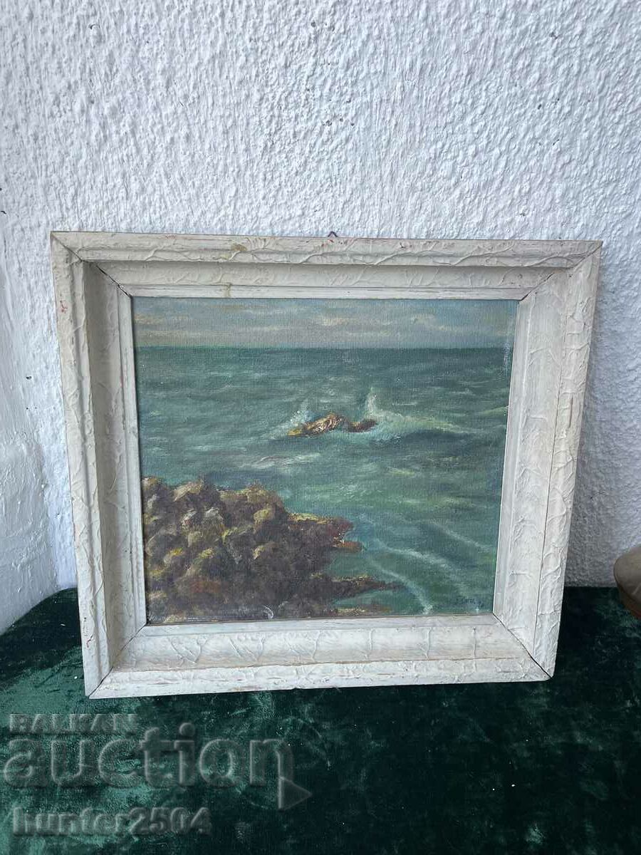 Картина Морски бряг-рамка,дърво,фазер