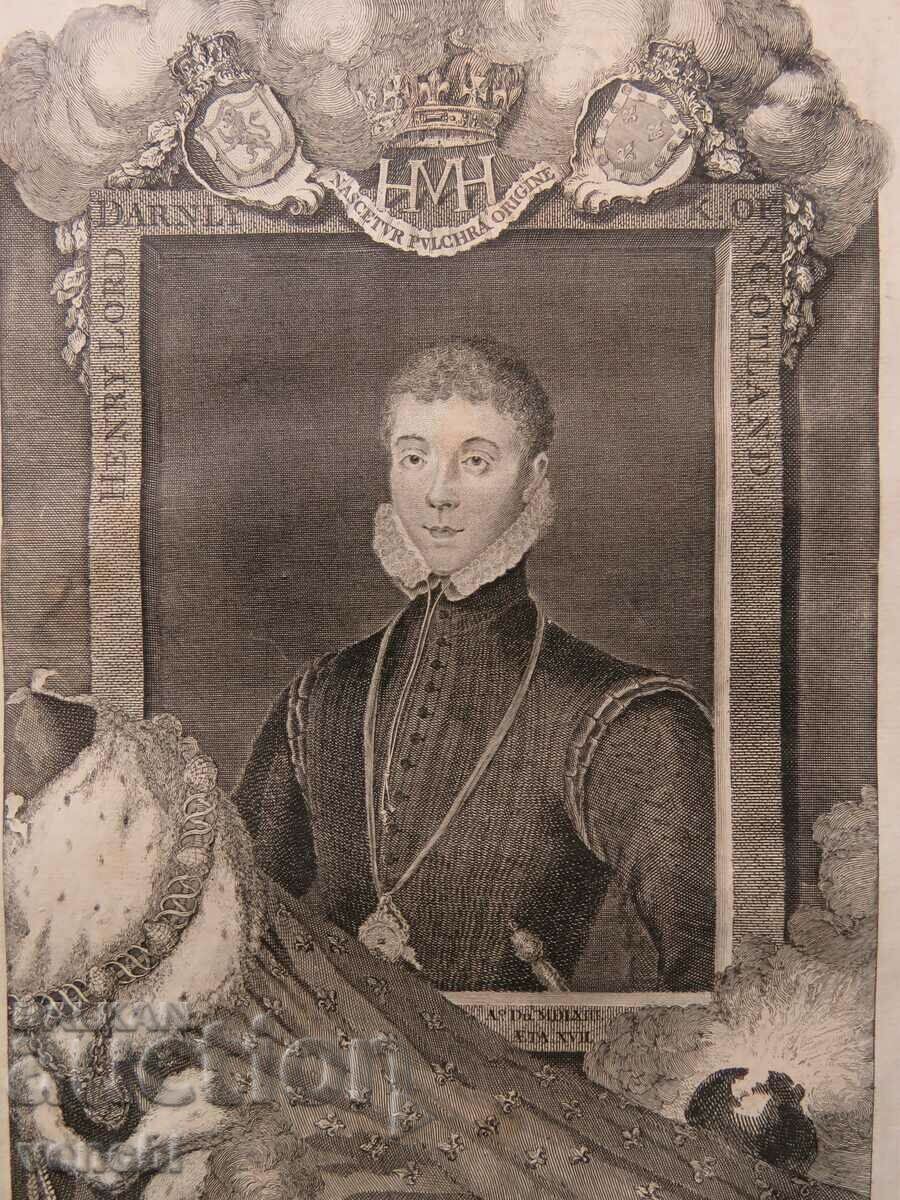 1732 - ENGRAVING - Henry Stuart, King of Scotland - ORIGINAL with price 49.99 BGN | € 25.56 1732 - ENGRAVING - Henry Stuart, King of Scotland - ORIGINAL with price 49.99 BGN | € 25.56