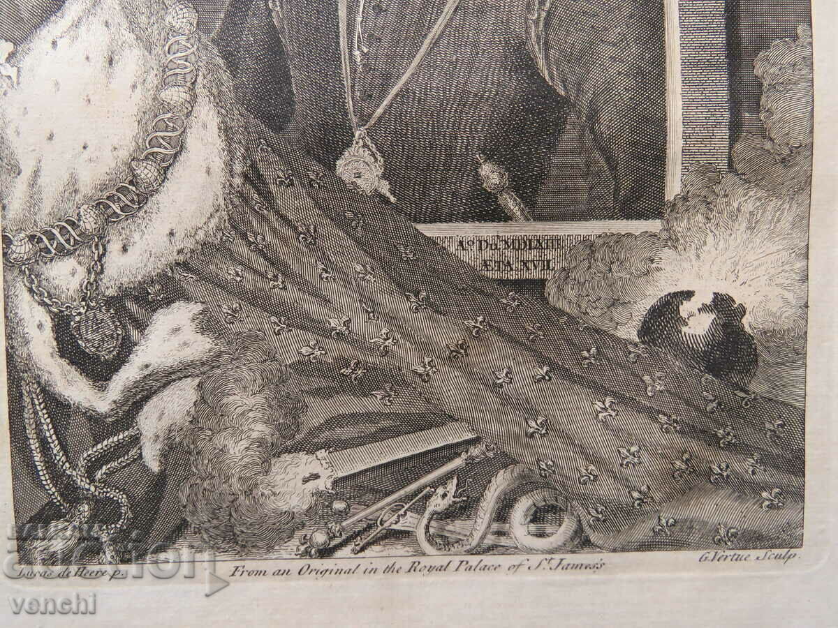 Auction 1732 - ENGRAVING - Henry Stuart, King of Scotland - ORIGINAL Auction 1732 - ENGRAVING - Henry Stuart, King of Scotland - ORIGINAL