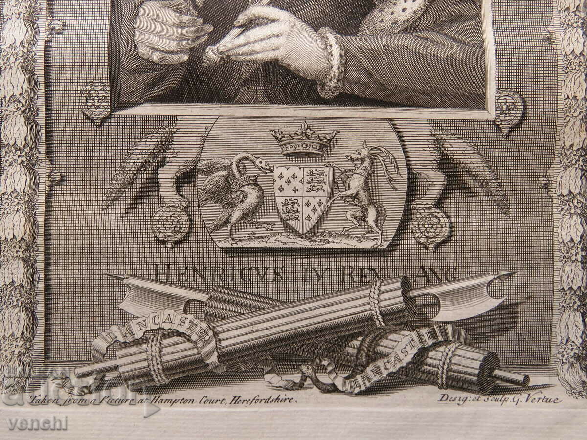 Delivery of 1732 - ENGRAVING - Henry IV King of England - ORIGINAL Delivery of 1732 - ENGRAVING - Henry IV King of England - ORIGINAL