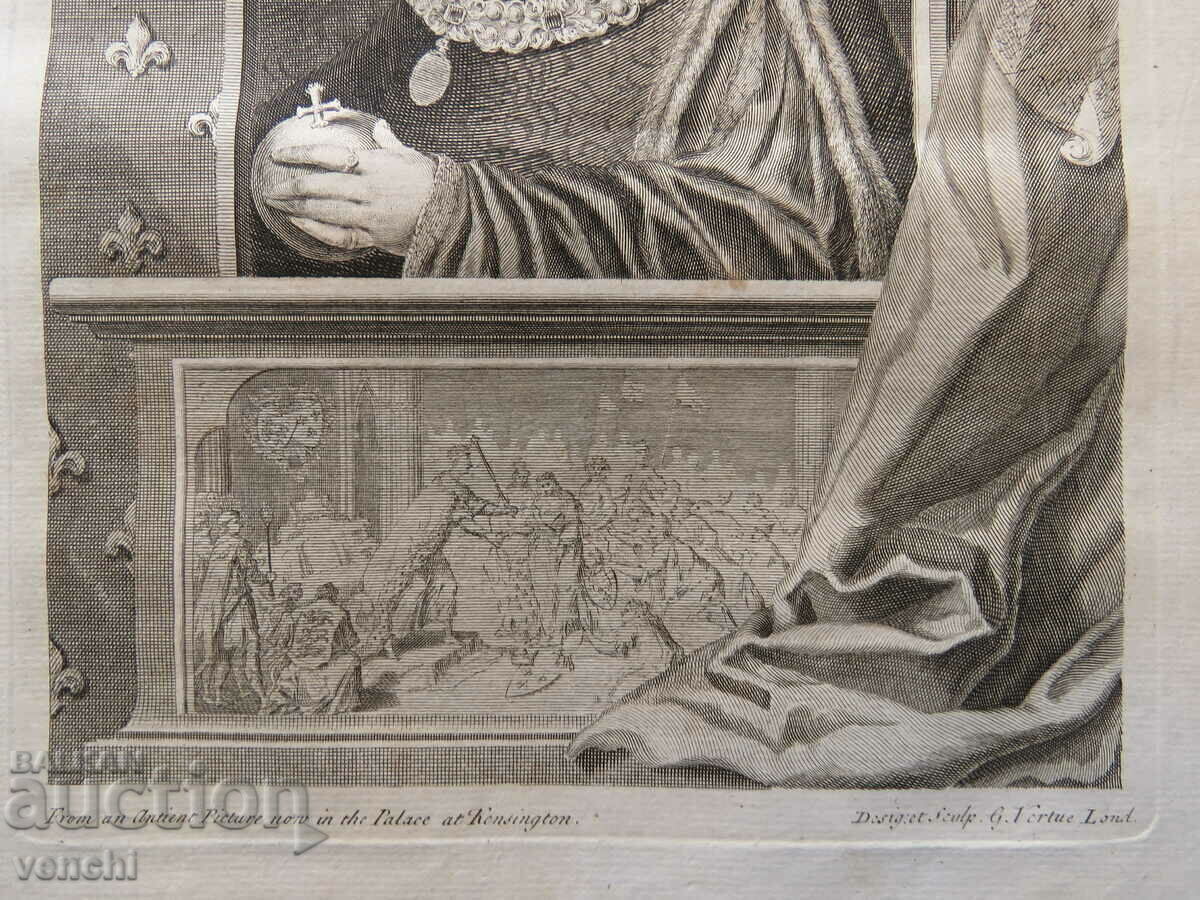 Auction 1732 - ENGRAVING - Henry V King of England - ORIGINAL Auction 1732 - ENGRAVING - Henry V King of England - ORIGINAL