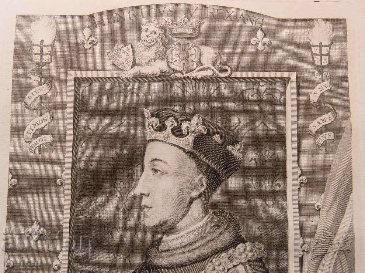 Delivery of 1732 - ENGRAVING - Henry V King of England - ORIGINAL Delivery of 1732 - ENGRAVING - Henry V King of England - ORIGINAL