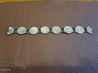 Silver coin bracelet