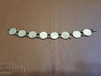 Silver coin bracelet
