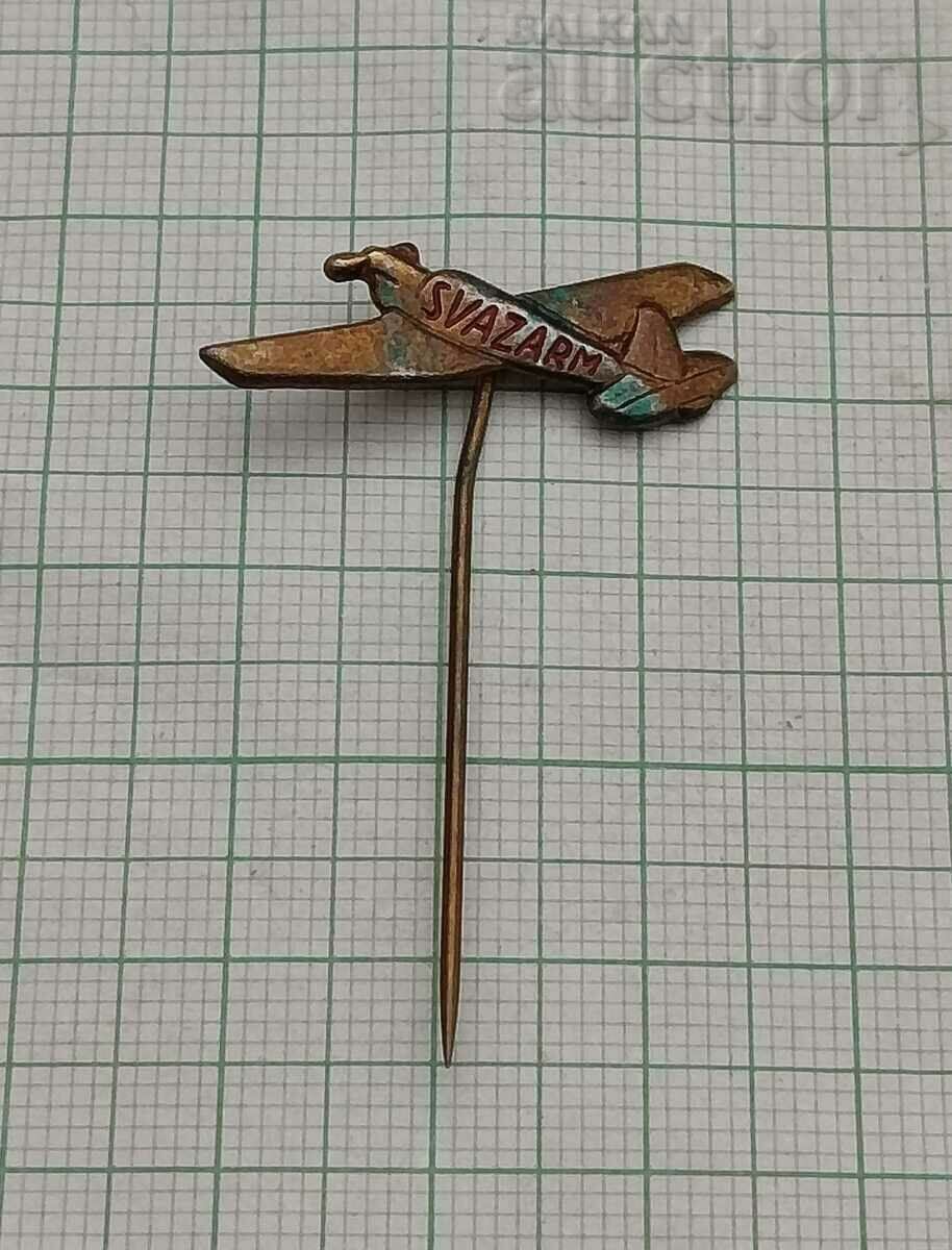 SVAZARM AIRCRAFT CZECHOSLOVAKIA BADGE with price 7.00 BGN | € 3.58