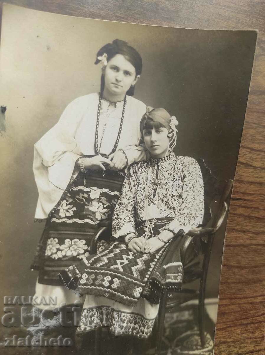 Old photo Kingdom of Bulgaria - two women in folk costumes with price 14.00 BGN | € 7.16