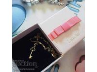 Gold Key Key with chain necklace 9K