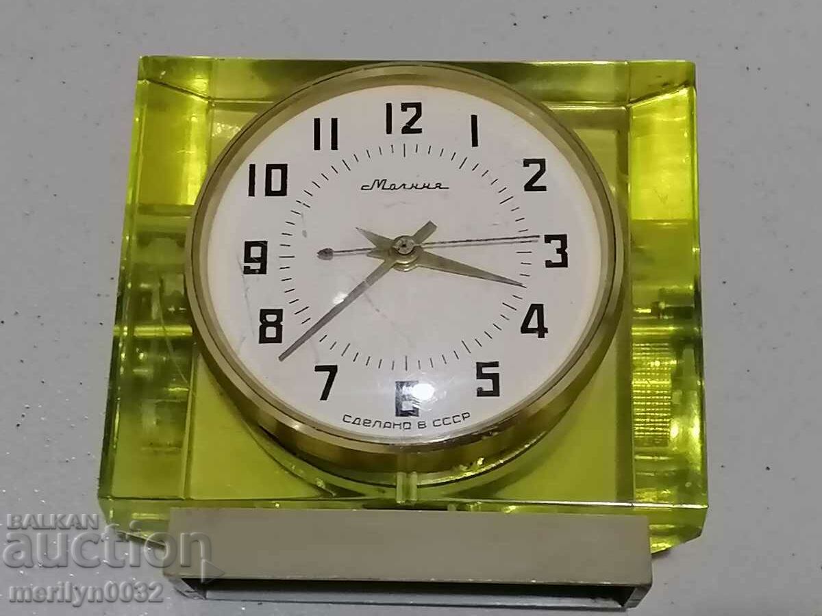 Table clock "LIGHTNING", social realism, alarm clock - 6 Table clock "LIGHTNING", social realism, alarm clock - 6