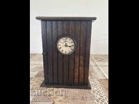 Vintage Beautiful wooden key box and quartz clock