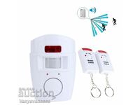 Wireless alarm with motion sensor portable with two dist