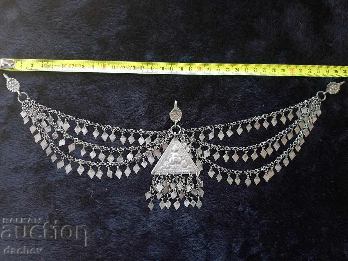 Old Silver Revival Trepka jewelry, headpiece costume, 19C