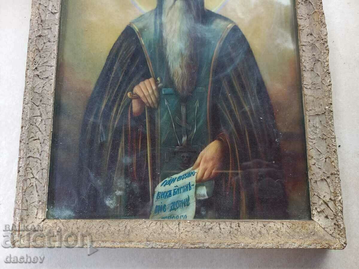 Licitație Veche icoană acasă a Sfântului Ivan din Rila 28,5x21,5cm