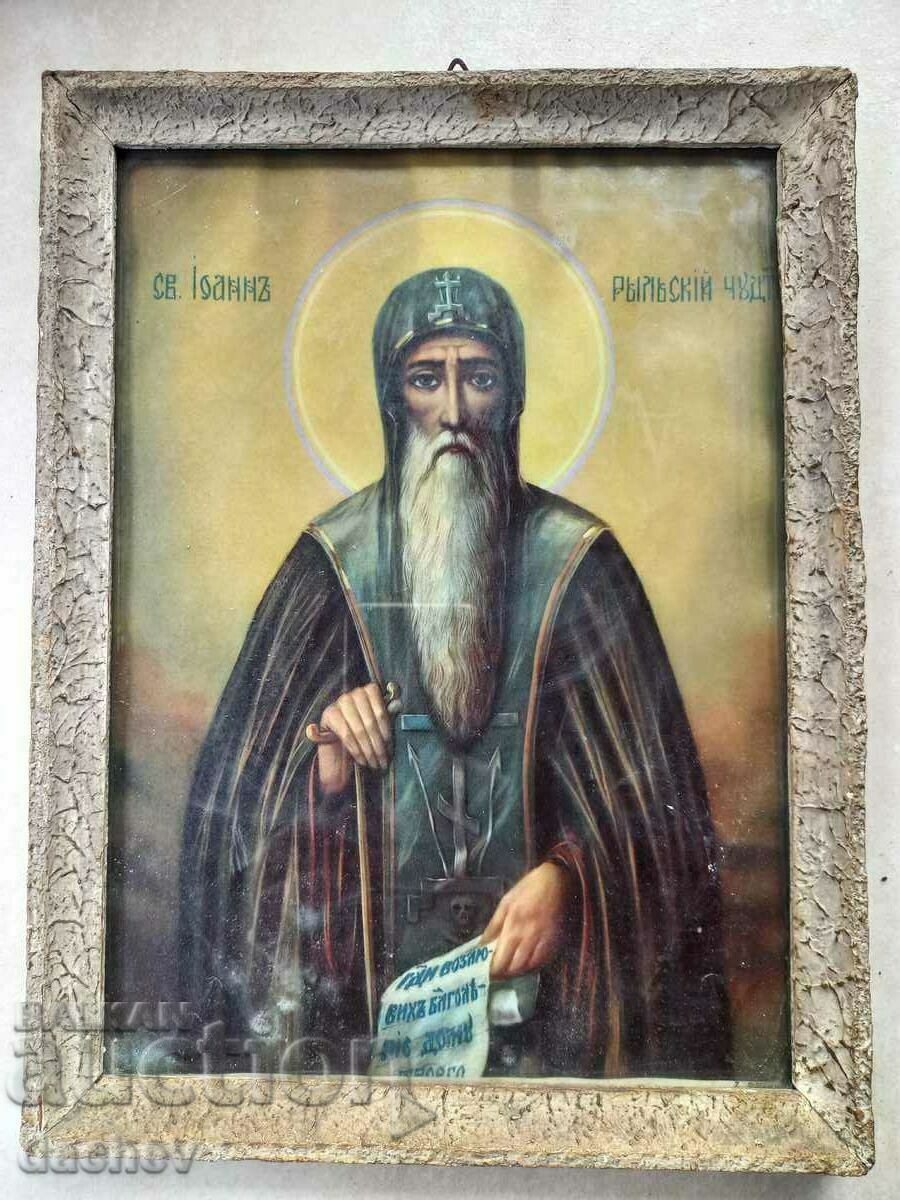 Old home icon of St. Ivan of Rila 28.5x21.5cm