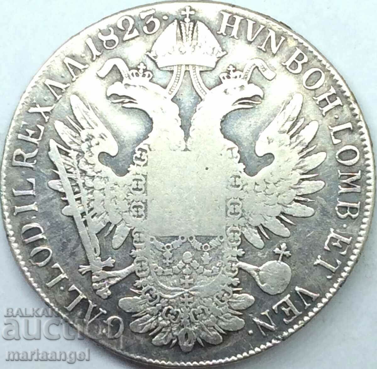 Thaler 1823 Austria Francisc I A - Viena 27,47g Patină argint