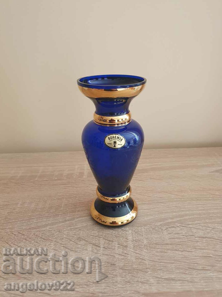 Glass vase BOHEMIA handmade!