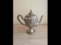 Silver plated metal teapot