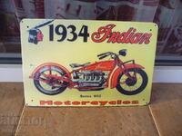 Indian 1934 seria 402 Placă metalică retro pentru motociclete