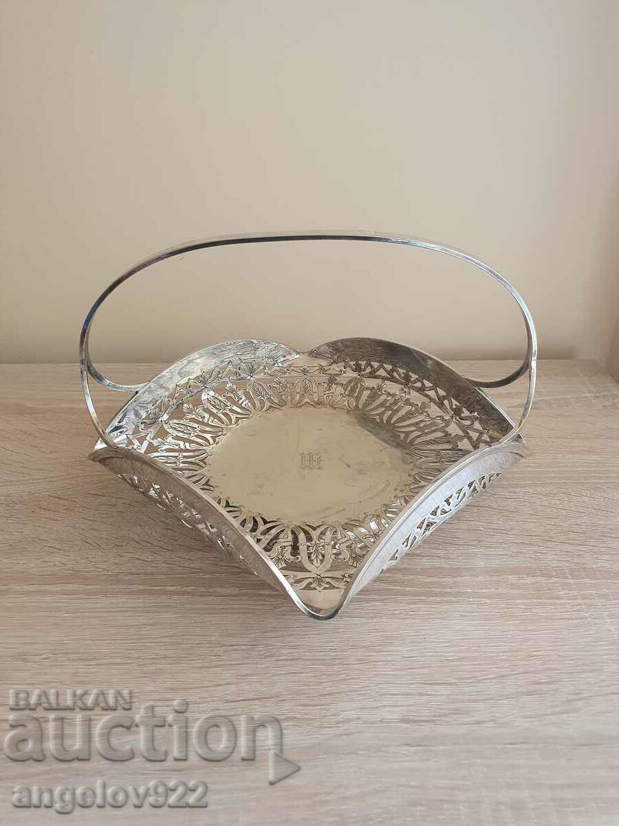 Silver plated metal fruit bowl P.S.CO.