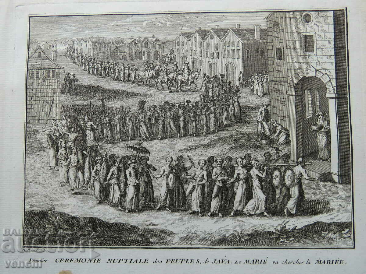 1726 - ENGRAVING - Wedding Ceremony in Java - ORIGINAL with price 39.99 BGN | € 20.45 1726 - ENGRAVING - Wedding Ceremony in Java - ORIGINAL with price 39.99 BGN | € 20.45