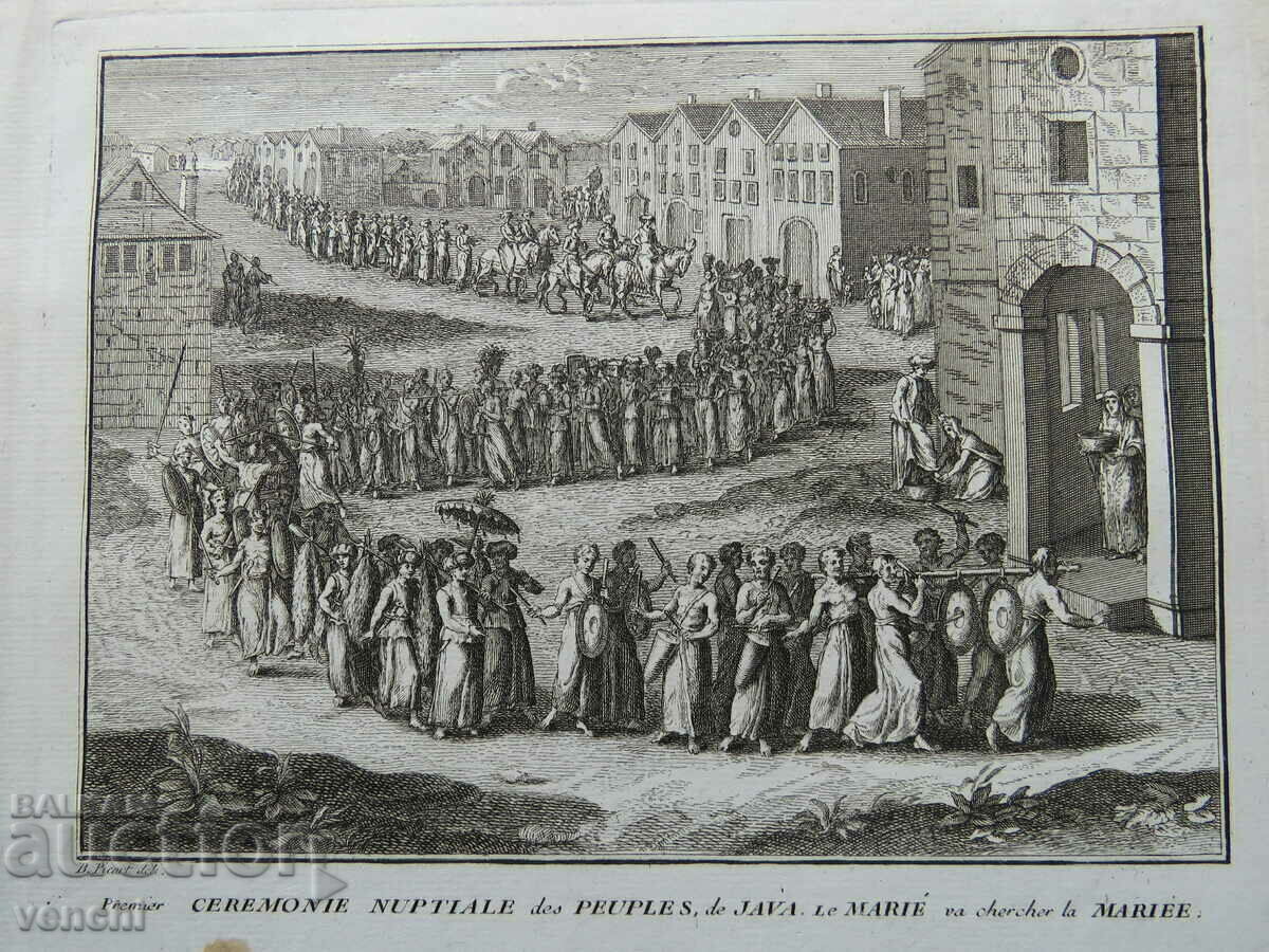 1726 - GRAVURA - Ceremonia de nunta in Java - ORIGINAL cu preț € 34.99 | 68.43 BGN