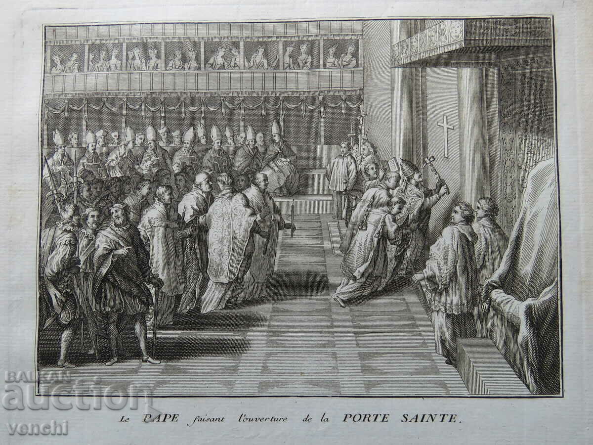 1727 - ENGRAVING - The Pope opens the Holy Door - ORIGINAL with price 39.99 BGN | € 20.45