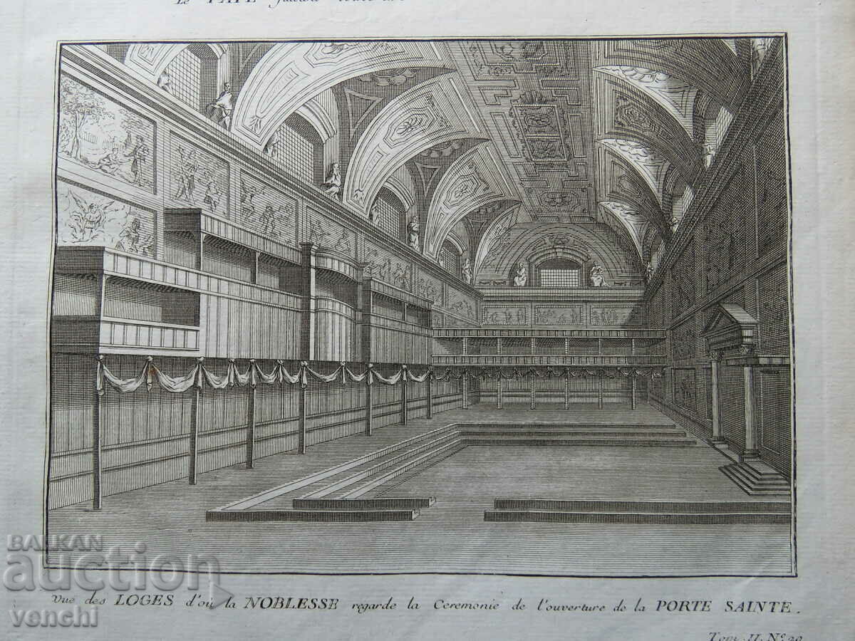 Auction  1727 - ENGRAVING - The Pope opens the Holy Door - ORIGINAL