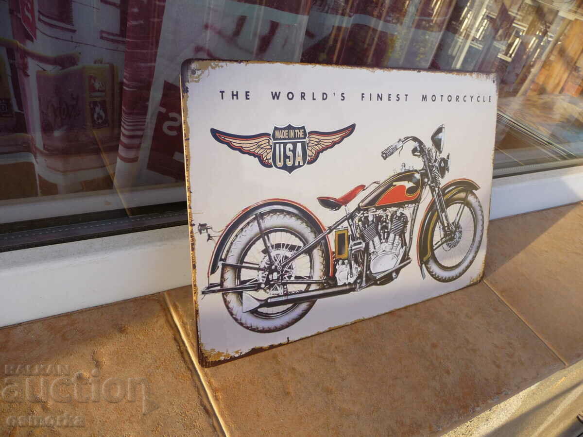 Harley Davidson motorcycle metal plate Harley Davidson retro with price 18.00 BGN | € 9.20 Harley Davidson motorcycle metal plate Harley Davidson retro with price 18.00 BGN | € 9.20