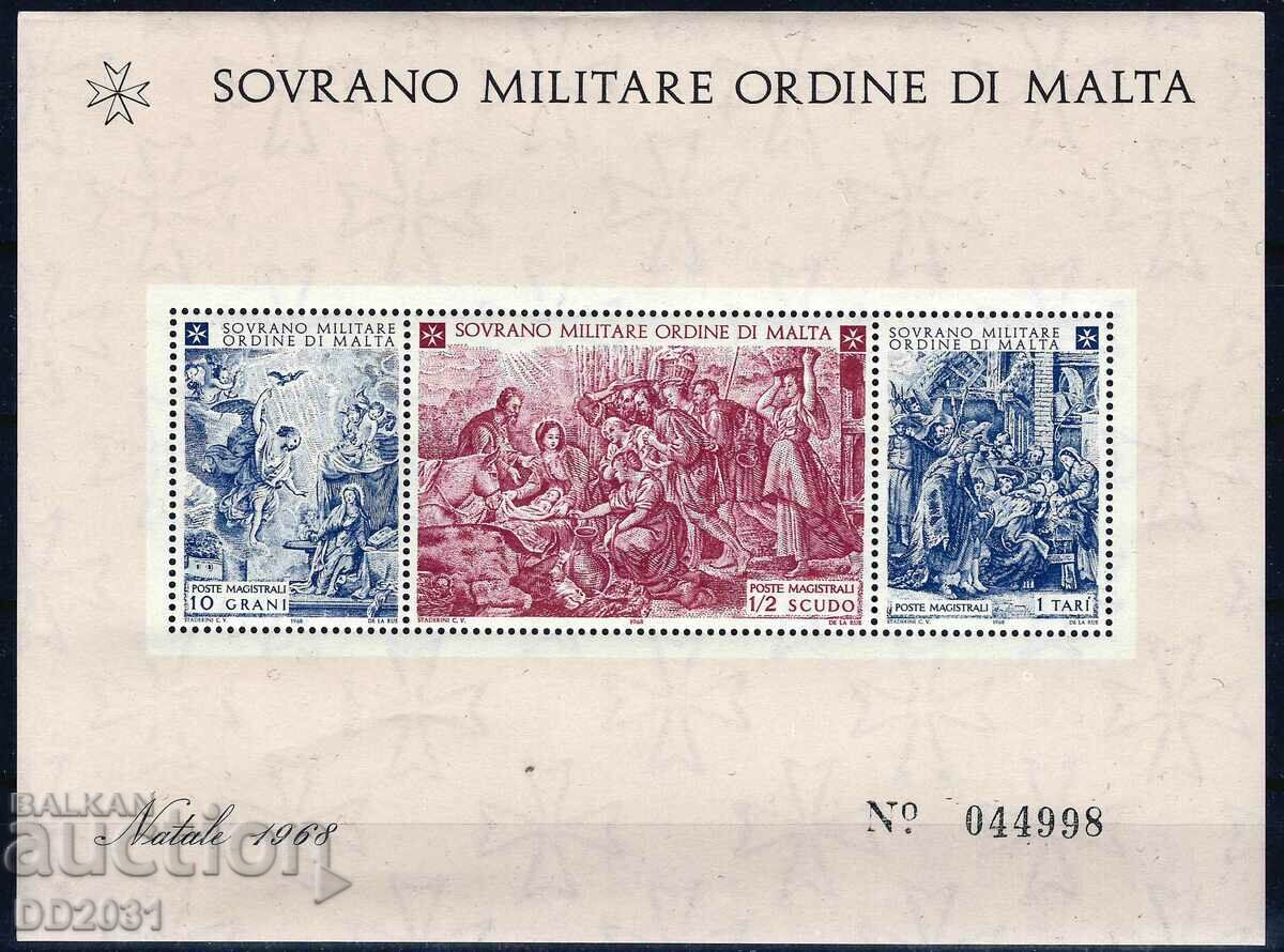 Ordinul Suveran al Maltei 1968 - Religie Bloc de Crăciun MNH