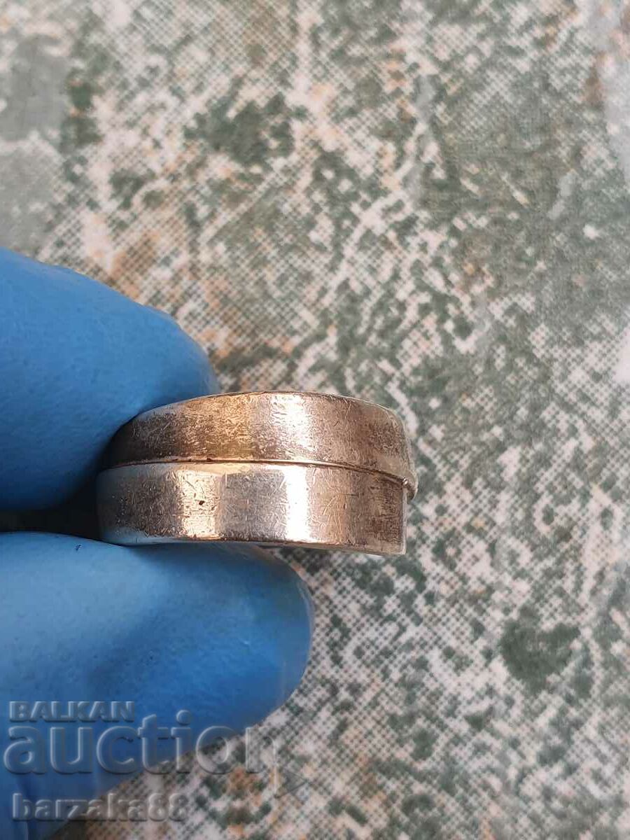 Fossil silver ring