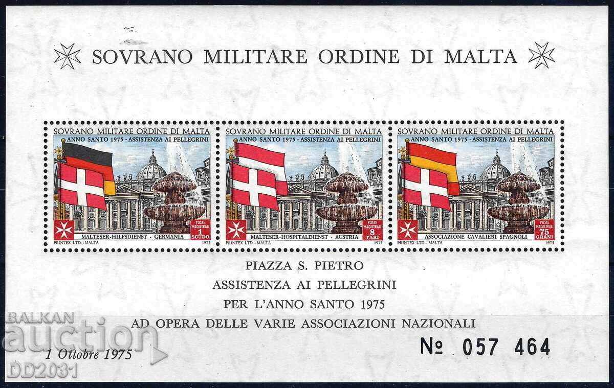 Sovereign Order of Malta 1975 - architecture block MNH