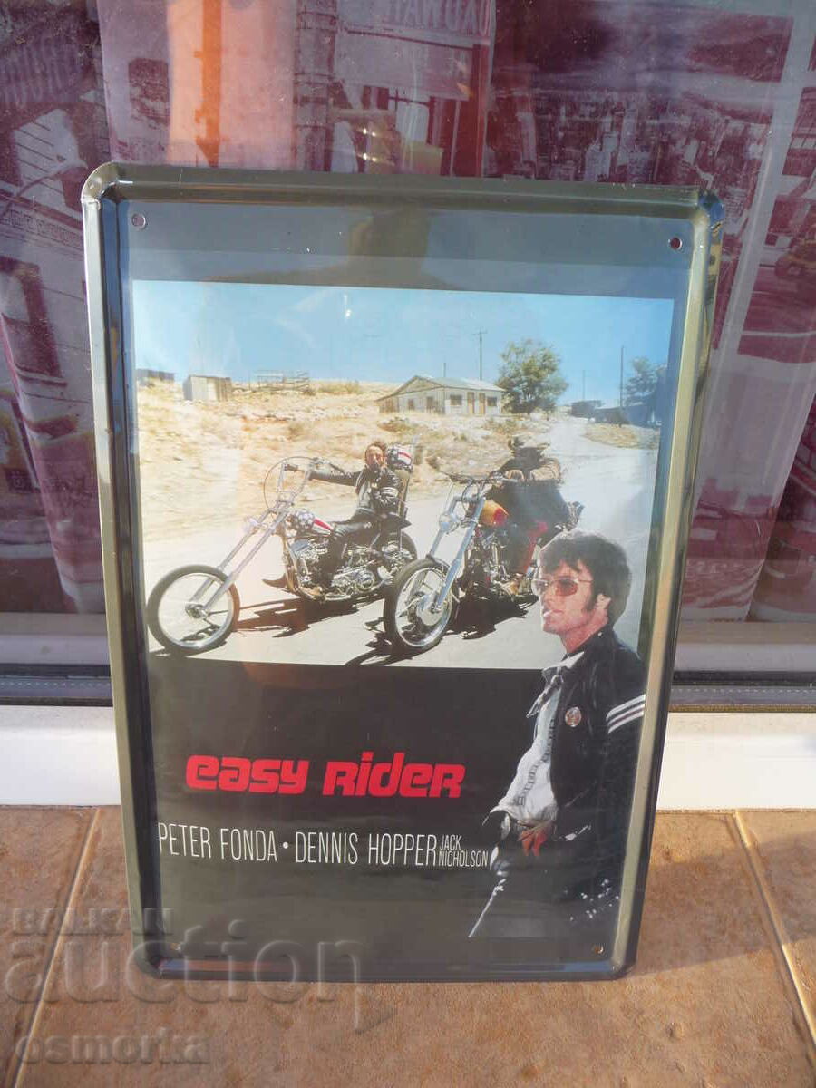 Μεταλλική πλάκα μοτέρ rockers ταινία Easy Rider free riders