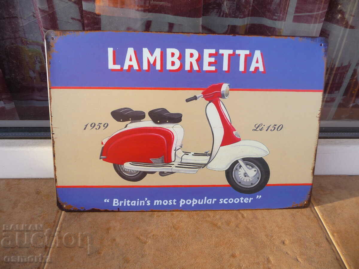 Moped scuter din placa metalică Lambretta pentru urban ret