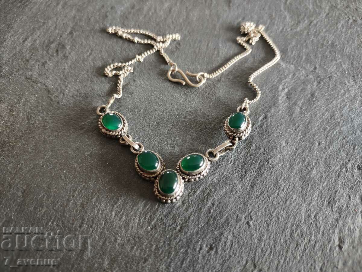 Κολιέ με φυσική πέτρα Αχάτης, ασήμι 925, 16.04.2024 με τιμή € 101.75 | 199.01 BGN