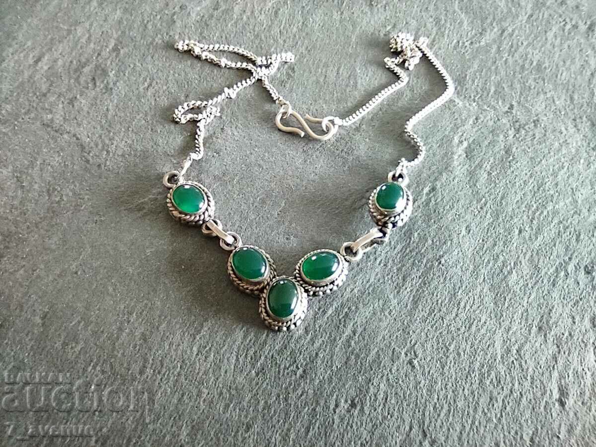 Παράδοση Κολιέ με φυσική πέτρα Αχάτης, ασήμι 925, 16.04.2024