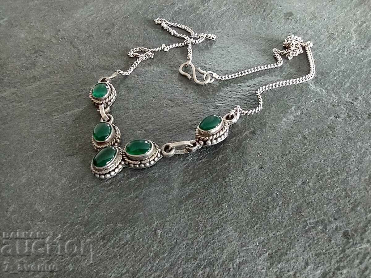 Κολιέ με φυσική πέτρα Αχάτης, ασήμι 925, 16.04.2024 - 5