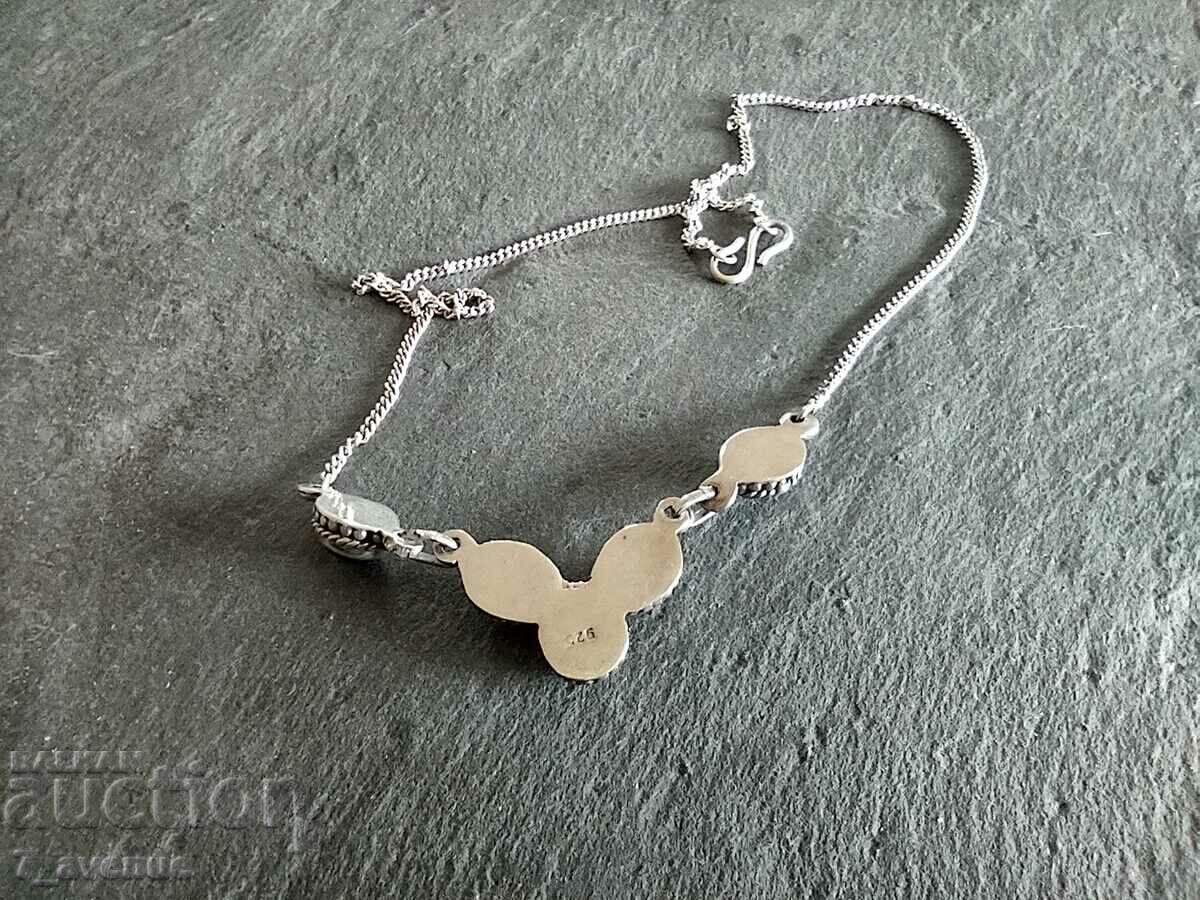 Κολιέ με φυσική πέτρα Αχάτης, ασήμι 925, 16.04.2024 - 6