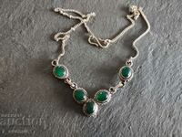 Necklace with natural stone Agate, silver 925, 16.04.2024