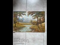 Painting Autumn-55/36 cm, oil, cardboard