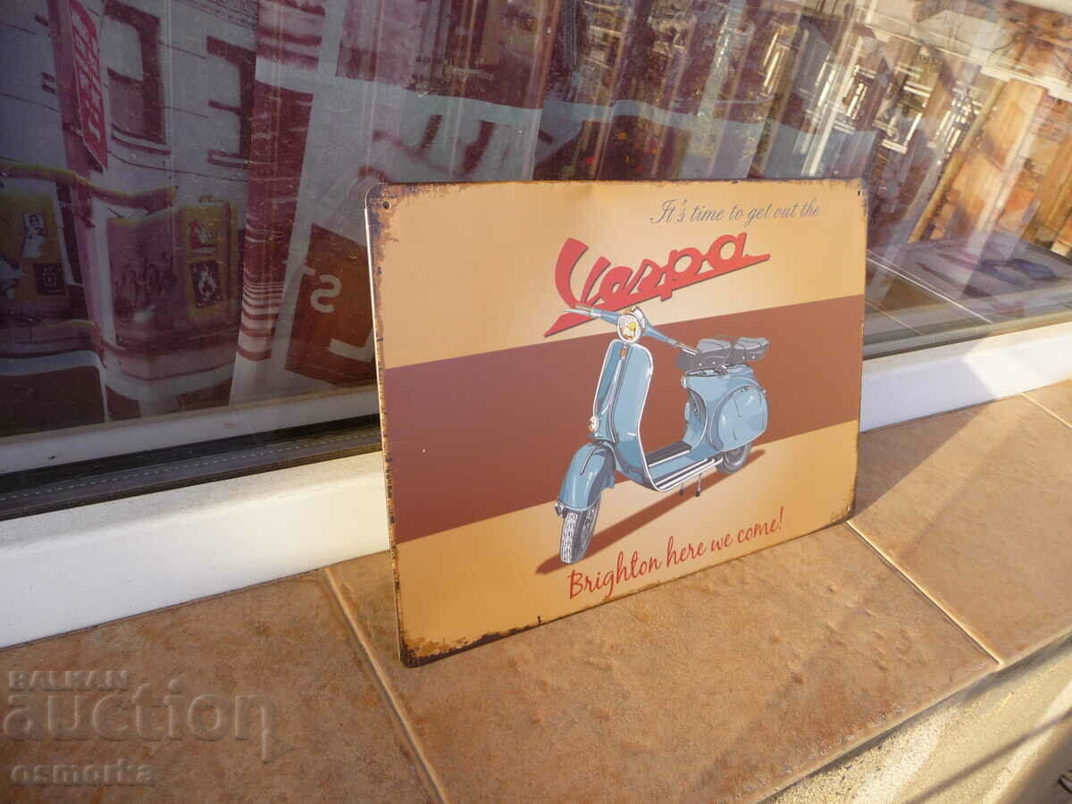 Μεταλλική πλάκα μοτοσυκλέτα Vespa μοτοποδήλατο σκούτερ ρετρό Ιταλίας μπλε με τιμή 18.00 BGN | € 9.20 Μεταλλική πλάκα μοτοσυκλέτα Vespa μοτοποδήλατο σκούτερ ρετρό Ιταλίας μπλε με τιμή 18.00 BGN | € 9.20
