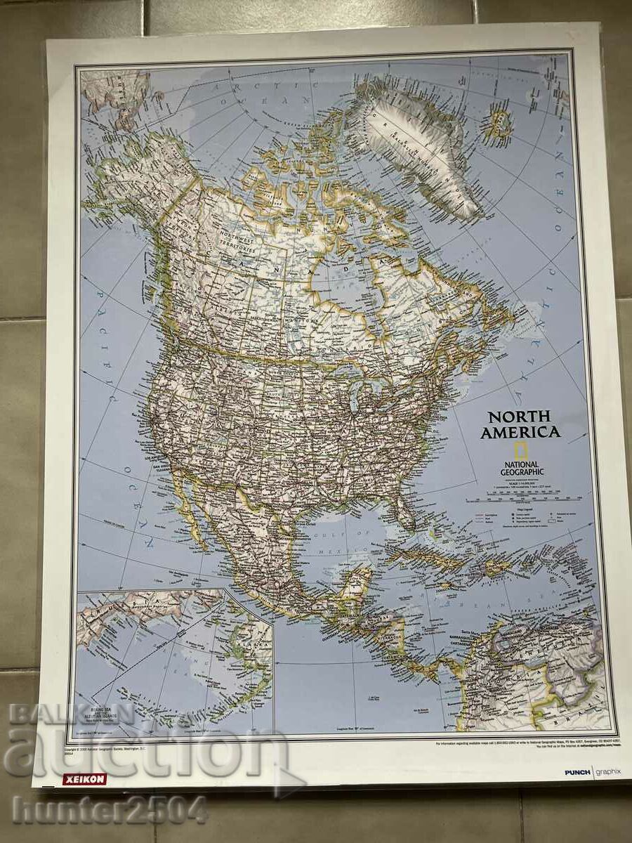 Χάρτης-Βόρεια Αμερική, 60/45 εκ