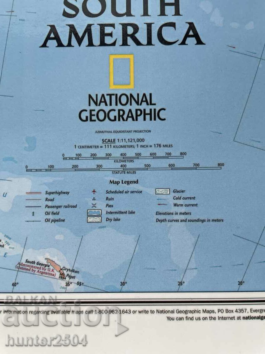 Map-South America, 60/45 cm with price 9.95 BGN | € 5.09