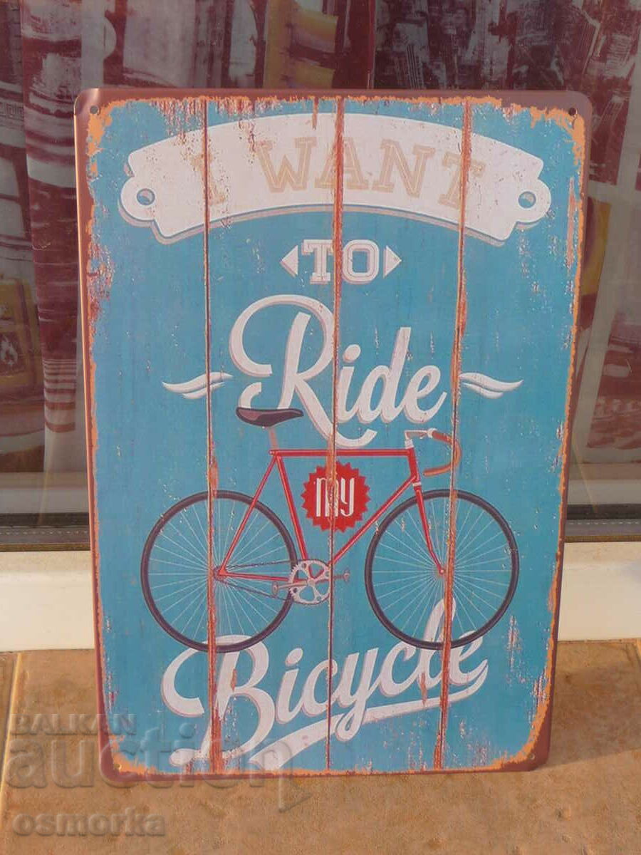 Μεταλλική πινακίδα ποδήλατο ποδηλασία δρομέας ποδήλατο πλαίσιο